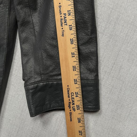 Vintage Jessica London Leather Jacket Black Long Zip Front Plus Size 22 - Picture 11 of 13